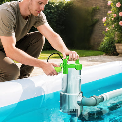 1100W Electric Submersible Water Pump with Float Switch for Ponds and Drainage Green AOSOM