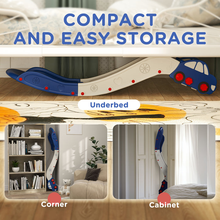 Kids Indoor Slide for Sofa or Bed with Extended Length Easy Storage White and Blue by AIYAPLAY