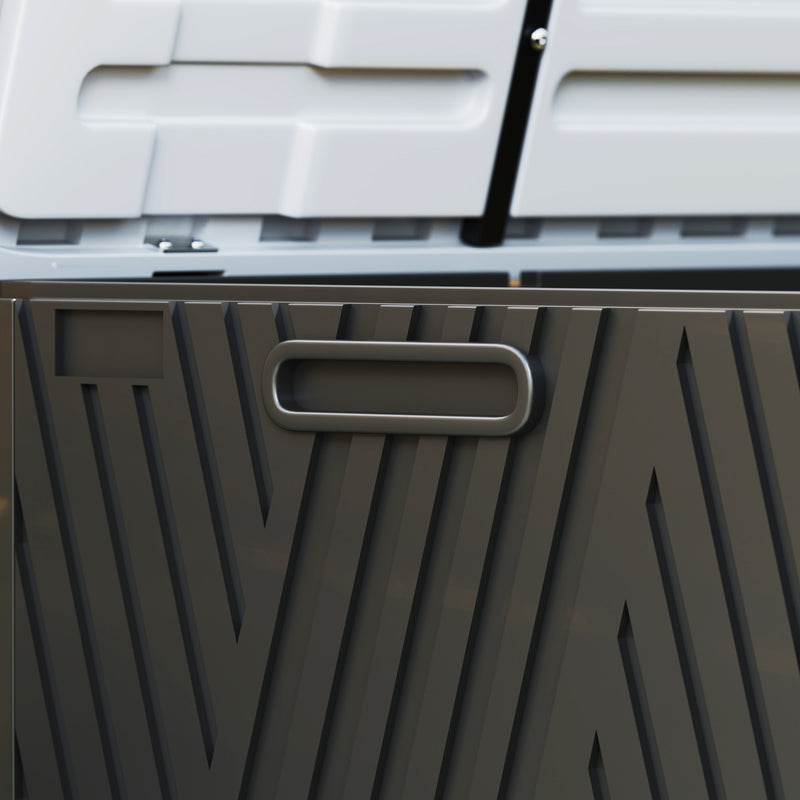 Black 380L Waterproof Outdoor Storage Box With Lockable Lid by Outsunny