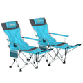 Folding Camping Chair with Detachable Footrest for Comfortable Outdoor Relaxation Blue