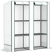 Three Tier Mini Greenhouse White Portable Plant Grow House by Outsunny