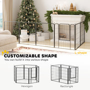 6 Panel Heavy Duty Dog Playpen with Secure Door for Indoor and Outdoor Use 60cm High by PawHut