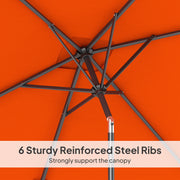 Orange 3x2m Rectangular Patio Parasol with Tilt Crank Aluminium Canopy by Outsunny