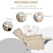 Electric Recliner Armchair With Power Lift and Footrest for Elderly Comfort Beige