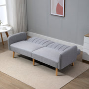 Light Grey Three Seater Sofa Bed with Split Back by HOMCOM