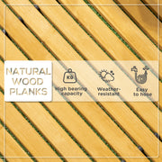 Wooden Roll Out Garden Pathway for Clean Walkways on Grass or Gravel Yellow AOSOM