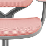 Pink Mesh Office Chair with Adjustable Height and 360 Swivel Wheels for Home or Study
