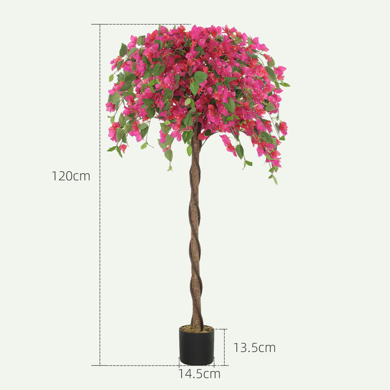 Set of 2 Artificial Murraya Plants 120cm with Purple and Red Flowers for Indoor Decor by HOMCOM