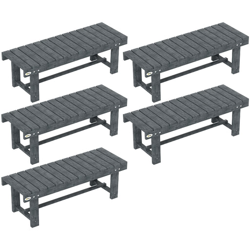 2 Seater Wooden Garden Bench With Slatted Backrest For Outdoor Relaxing, Grey