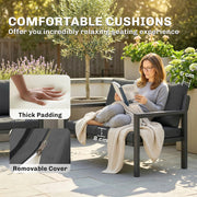 4 Piece Rattan Garden Furniture Set with Loveseat, Armchairs and Coffee Table — Beige or Dark Grey Outsunny