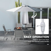 Grey 6 Seater Garden Dining Set With Table Chairs and Parasol by Outsunny