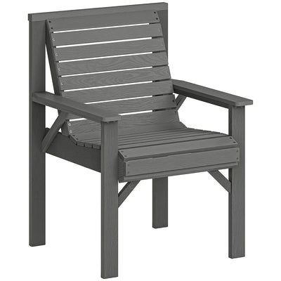 Garden Chair for Relaxing Outdoors with Curved Seat and Water Resistant Fir Wood Grey Outsunny
