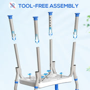 Adjustable Aluminium Bath Seat with Backrest for Elderly or Disabled Support White