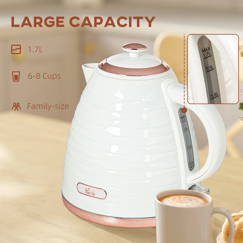 Cream 3kW Rapid Boil Honeycomb Kettle Fast Heating Energy Efficient by HOMCOM