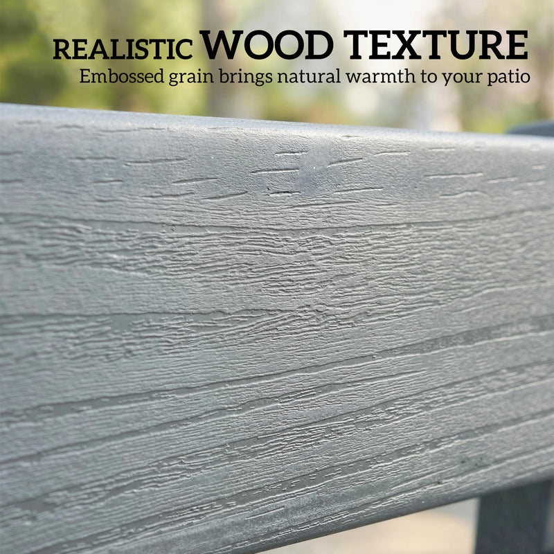 Garden Bench for Two with Weatherproof Low Maintenance Design Grey