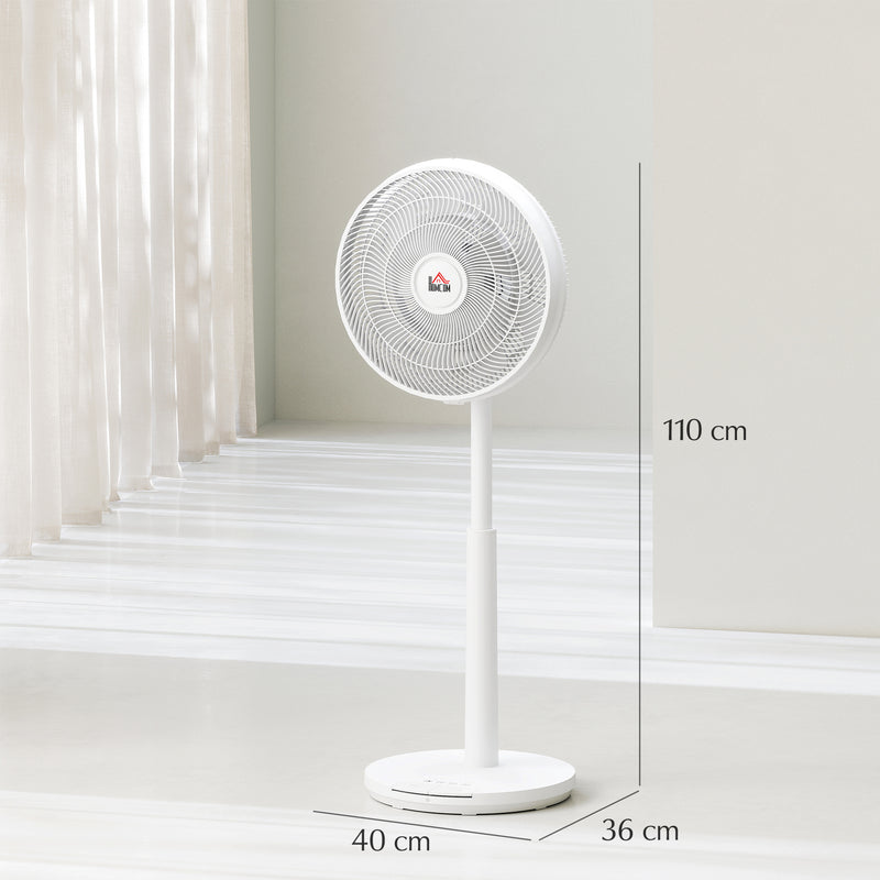 White Oscillating Pedestal Fan with Adjustable Height and Tilt Function