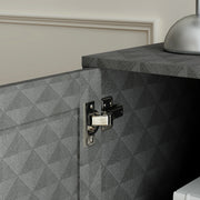 Grey Freestanding Sideboard with Adjustable Shelf Drawers and Open Storage Compartment by HOMCOM