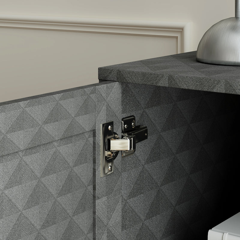 Grey Freestanding Sideboard with Adjustable Shelf Drawers and Open Storage Compartment by HOMCOM