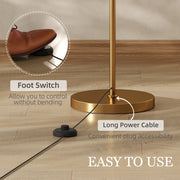 LED Floor Lamp with Remote Control for Living Room Ambient Light Gold Tone AOSOM