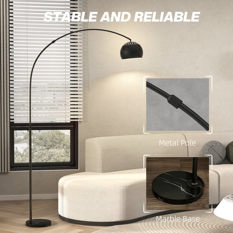 Arched Floor Lamp with Adjustable Head for Reading or Relaxing Black AOSOM
