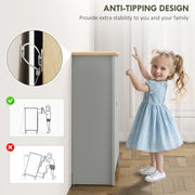 Grey Slim Shoe Cabinet For Entryway - 2 Flip Doors - Holds 12 Pairs With Adjustable Racks - 72x26x80cm Homcom