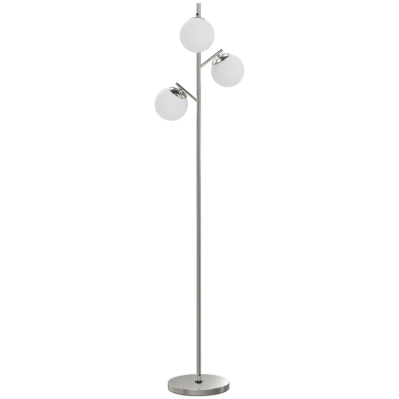 3 Light Tree Floor Lamp with Adjustable Colour Temperature for Living Room or Bedroom Silver