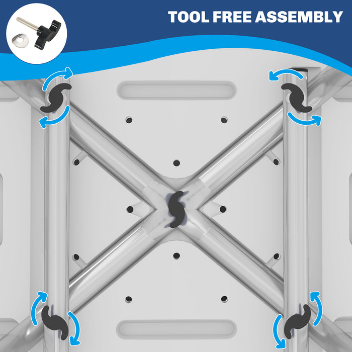 Height Adjustable Shower Chair with Backrest and Anti-Slip Feet by HOMCOM
