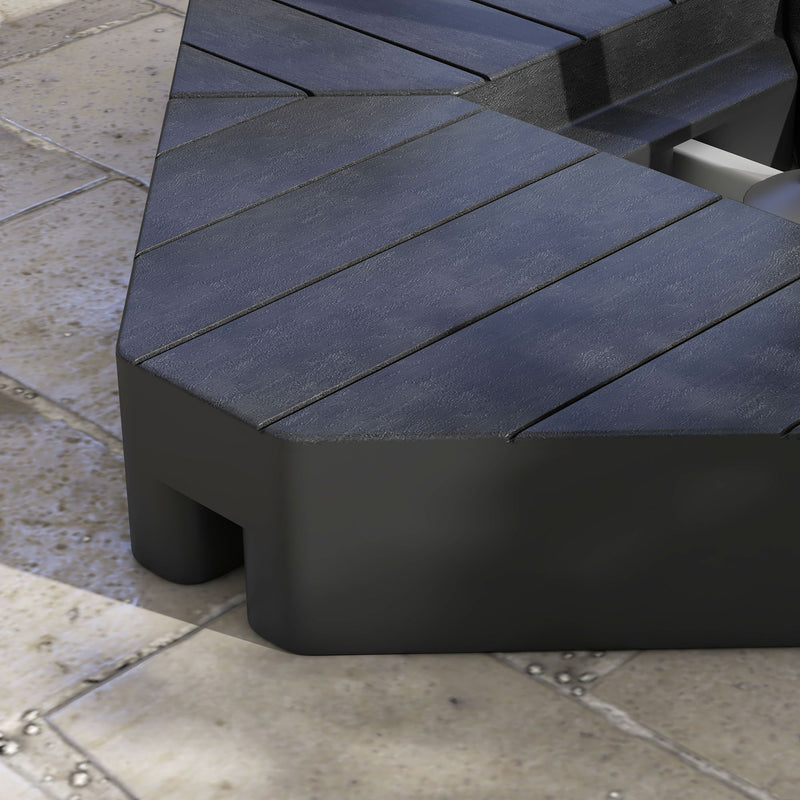 Black Heavy Duty Cantilever Parasol Base Weights Set of 4 Holds 80kg Sand or 60kg Water