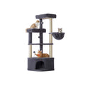 Feandrea large cat tree tower in dark grey, studio shot of the full tower
