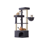 Feandrea large cat tree tower in dark grey, studio shot of the full tower