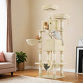 Studio front view of the Feandrea large cat tree tower with hammock