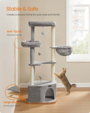 Feandrea cat tree tower shown from a side angle