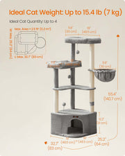Feandrea cat tree tower dimensions diagram