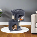 Feandrea large cat tree tower in light grey, studio shot of the full tower