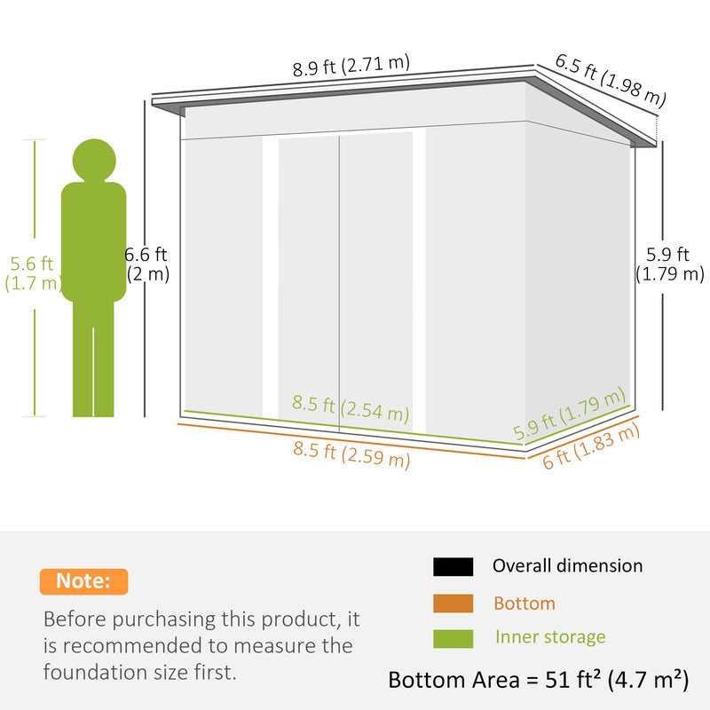 Dimension diagram: 271 cm wide, 198 cm deep, 200 cm high, with a 170 cm figure for scale