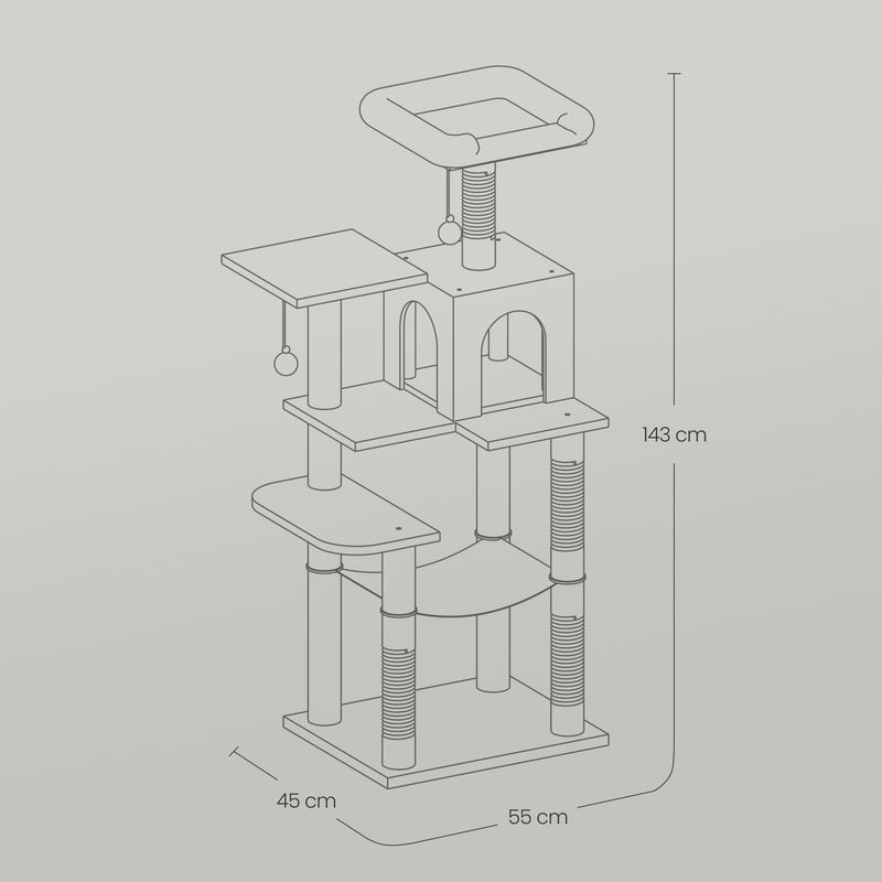 Angled view showing the climbing step and multiple levels