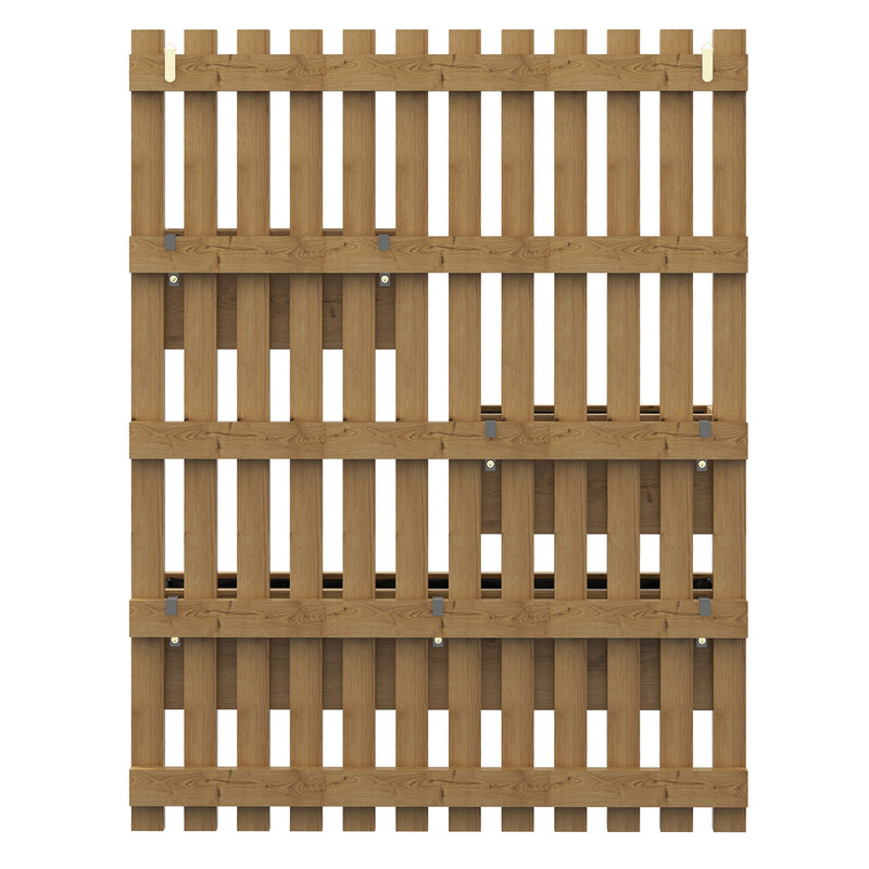 Wall Mounted Wooden Garden Planter With Trellis And Drainage For Patio Display