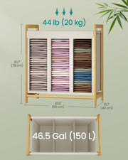 Dimension diagram showing 65 x 40 x 78 cm size, 150 L capacity and 20 kg max load