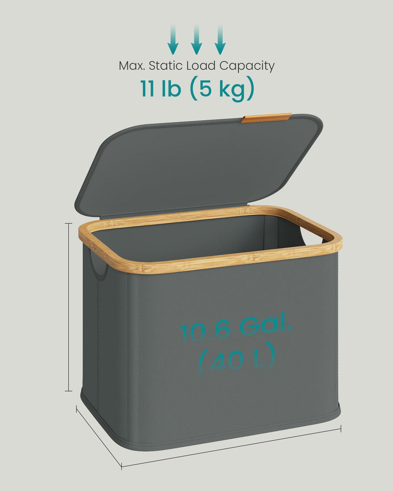 Diagram of the 40 L basket showing the 5 kg maximum static load