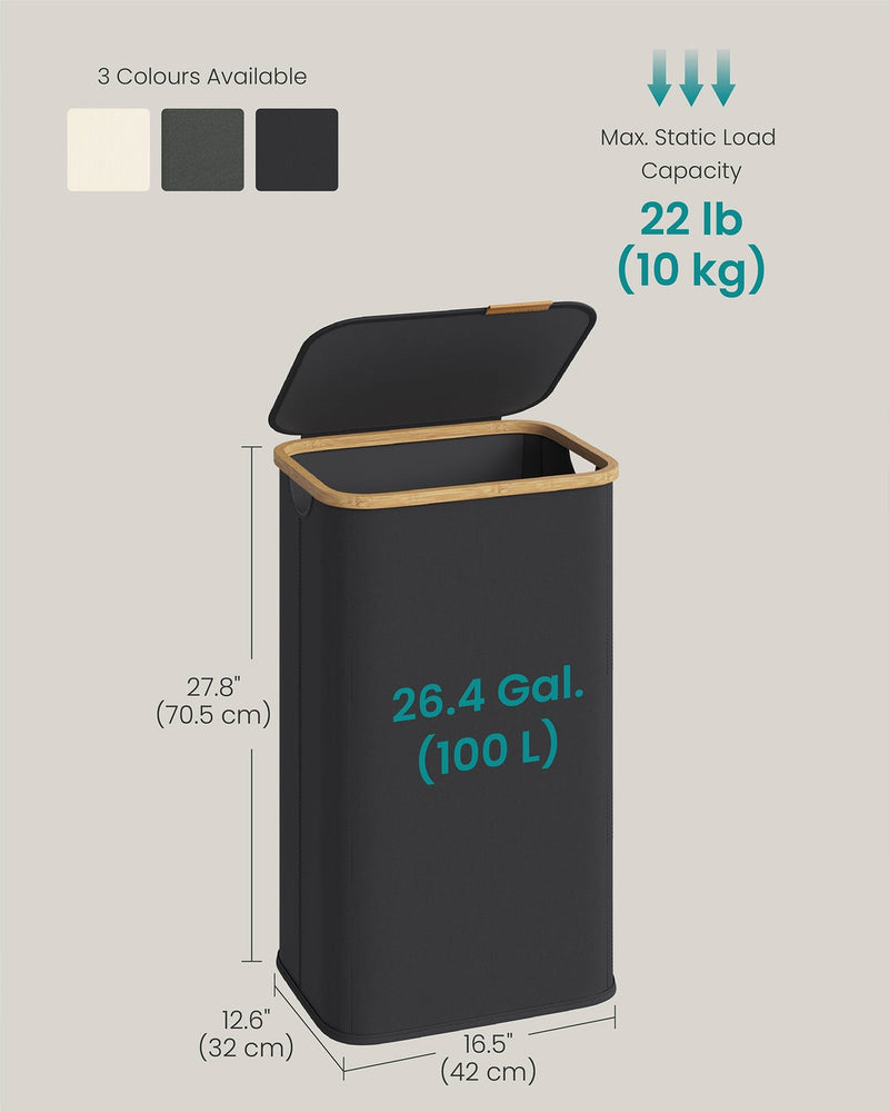 Dimensions diagram of the laundry hamper showing 42cm width, 32cm depth and 70.5cm height