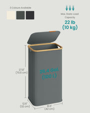 Dimensions diagram of the laundry hamper showing 42cm width, 32cm depth and 70.5cm height