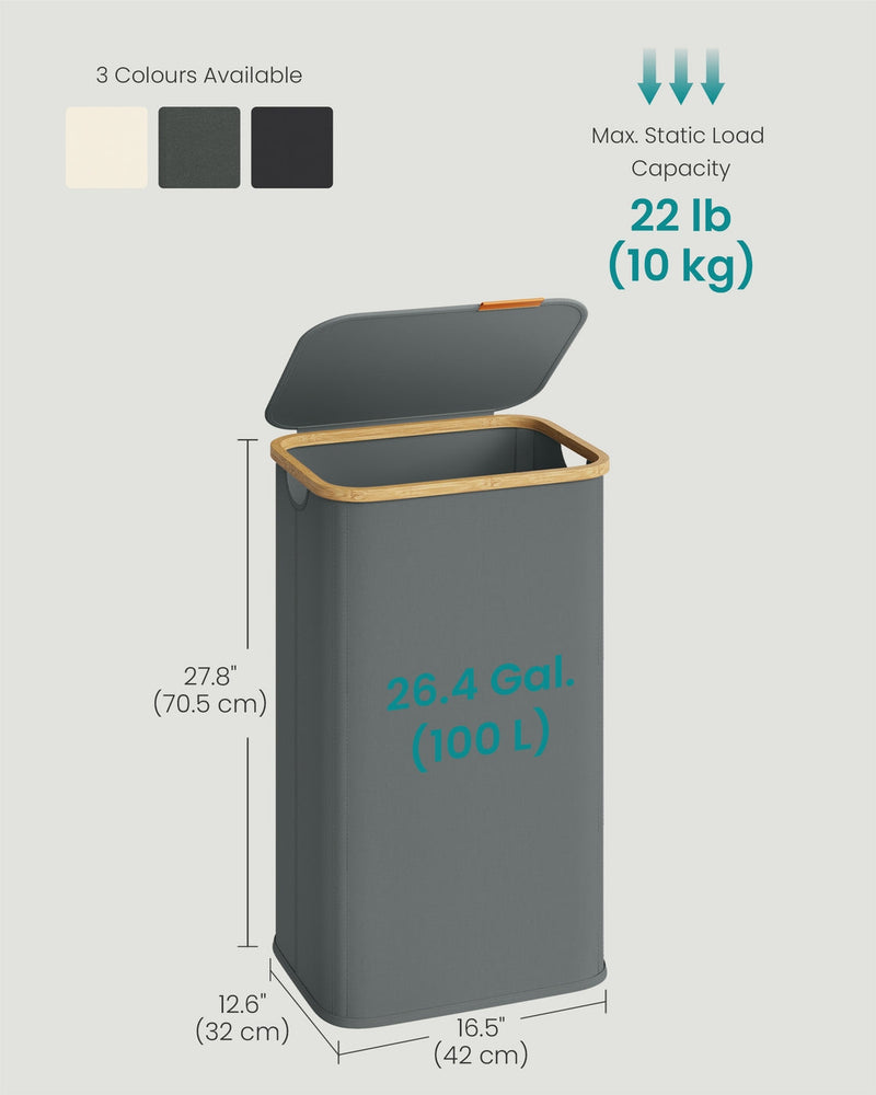 Dimensions diagram of the laundry hamper showing 42cm width, 32cm depth and 70.5cm height