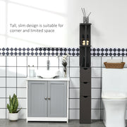 Tall Freestanding Bathroom Storage Cabinet With Shelves and Drawers Brown by HOMCOM
