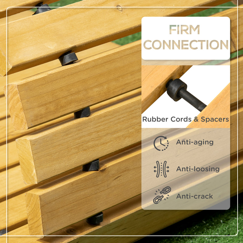 Wooden Roll Out Garden Pathway for Clean Walkways on Grass or Gravel Yellow AOSOM