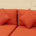 Eight Piece Rattan Garden Sofa Set with Cushions in Orange and Grey by Outsunny