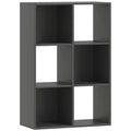 6 Cube Storage Bookshelf With Open Shelves Ideal For Home Or Office Use Black