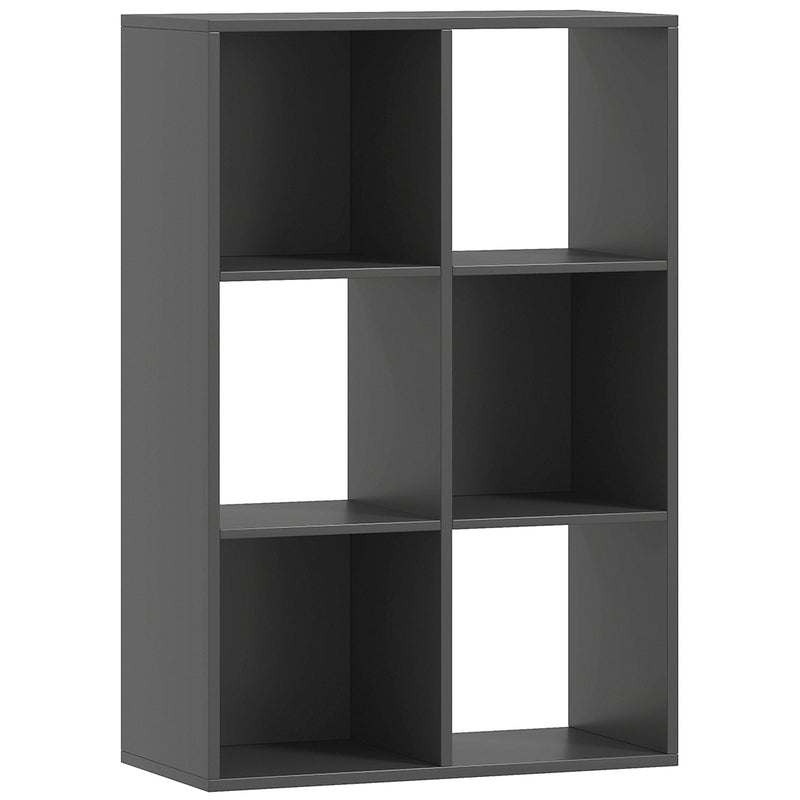 6 Cube Storage Bookshelf With Open Shelves Ideal For Home Or Office Use Black