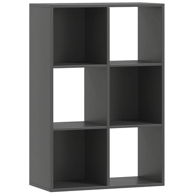 6 Cube Storage Bookshelf With Open Shelves Ideal For Home Or Office Use Black