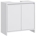 Under Sink Bathroom Cabinet With Shelf and Double Doors Freestanding Design, White