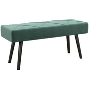 Upholstered End of Bed Bench with X Frame Steel Legs for Bedroom or Hallway, Green